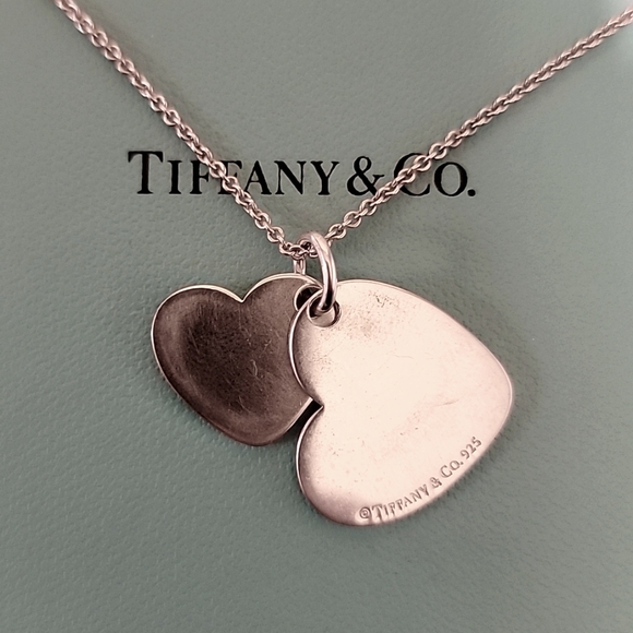 Tiffany & Co. Double Heart Tag Necklace in Sterling Silver - Picture 2 of 5